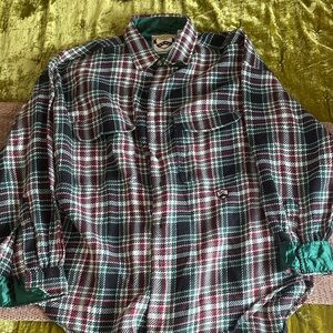Vintage Plaid Men's Shirt - Black, White, Red